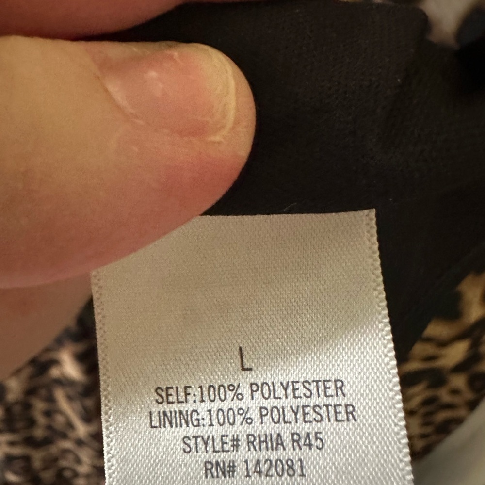 Blue Rain Leopard print Lined Wrap Dress Size Large - Picture 6 of 14